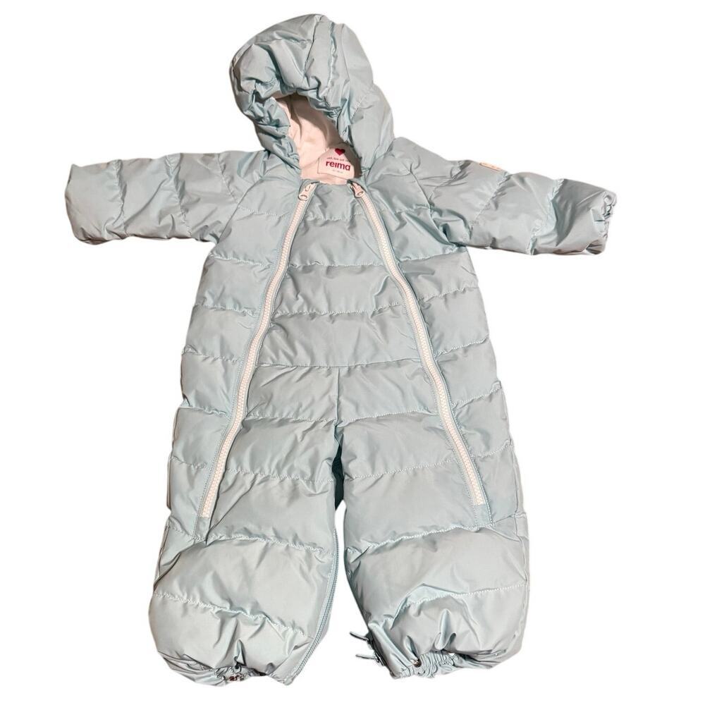 NWOT Reima Tikkanen SZ 3-6 Months Honeycomb Baby Down Snowsuit Sleeping Bag Blue - Picture 2 of 9